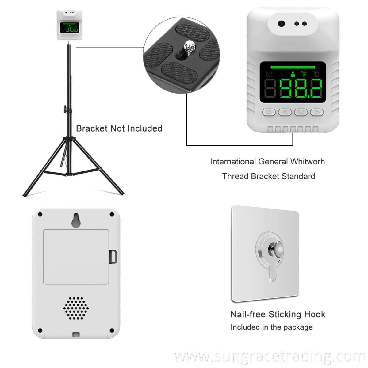 K050 Non-Contact Body Infrared Thermometer K3X Digital Forehead Infrared Gun Wall Mounted Thermometer